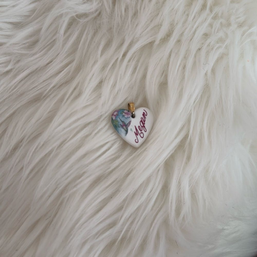 Megan name heart pendent